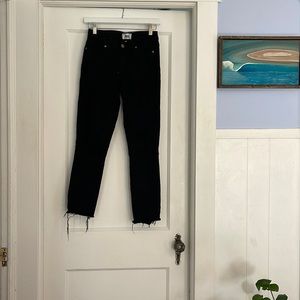 PAIGE distressed cropped black jeans